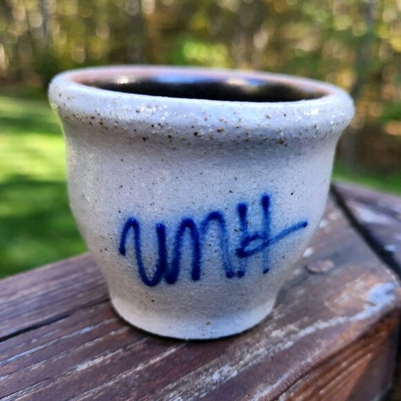 Salmon Falls Other - Salmon Falls Pottery Blue UNH Votive Custard Cup Dover Durham NH Stoneware RARE